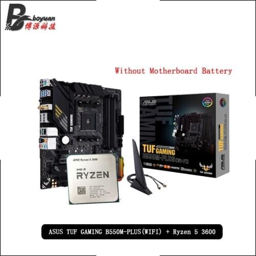 AMD Ryzen 5 3600 R5 3600 CPU + ASUS TUF GAMING B550M PLUS (WI-FI) Motherboard Suit Socket AM4 All new but without cooler