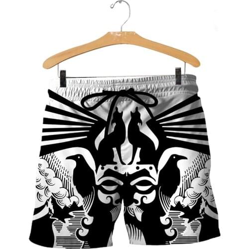 Viking Odin Tattoo Full Printed Mens Shorts Unisex Streetwear Elastic Waist Shorts Summer Beach Harajuku Casual Shorts Have Belt