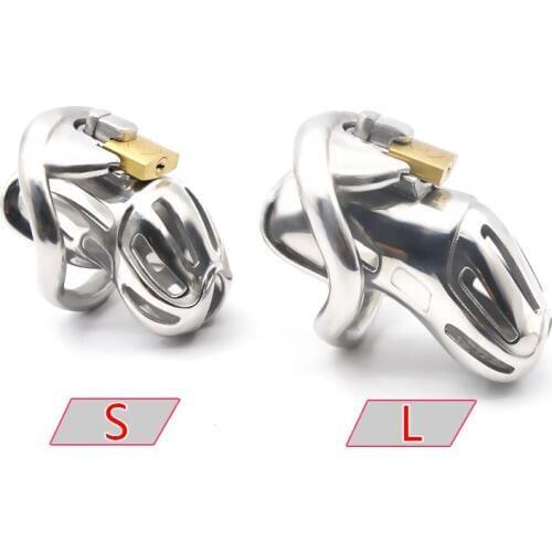 Male Stainless Steel Chastity Device, Cock Cage, Cock Ring, Penis Ring, Chastity Belt, Adult Game A370SS