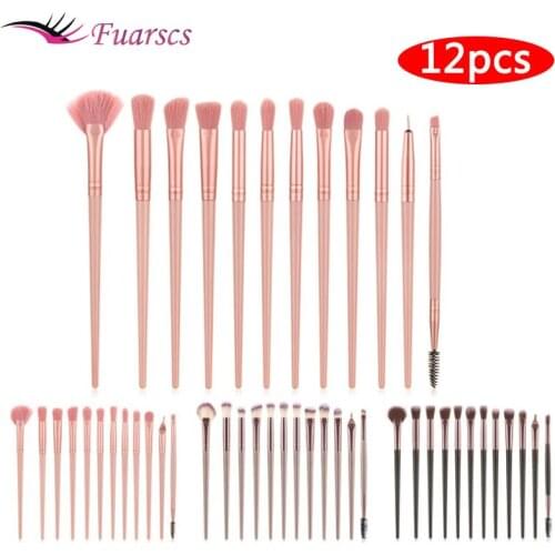 12pcs Makeup Brushes Set Eye Shadow Foundation Powder EyeShadow Blending Eyeliner Eyelash Eyebrow brushes for MakeUp Cosmetics