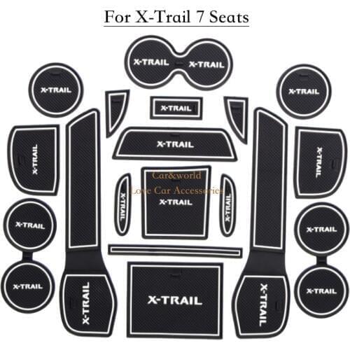 For 2017 2018 Nissan X-Trail Rogue T32 Gate Slot Pad Non-slip Cup Mats Anti Slip Door Groove Mat Sticker XTrail Car Accessories