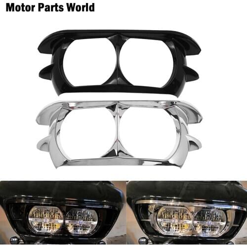 Motorcycle Dual Headlight Fairing Trim Bezel Scowl Headlamp Cover For Harley Touring Road Glide Special FLTRXS FLTRX FLTRU 15-19