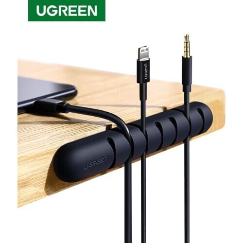 UGREEN Cable Organizer Silicone USB Cable Winder Flexible Cable Management Clips For Mouse Headphone Earphone Cable Holder