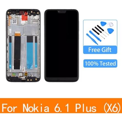 Original 5.8“ IPS LCD For Nokia X6 6.1 Plus Display Touch Screen Digitizer Replacement Module For For Nokia X6 lcd With Frame