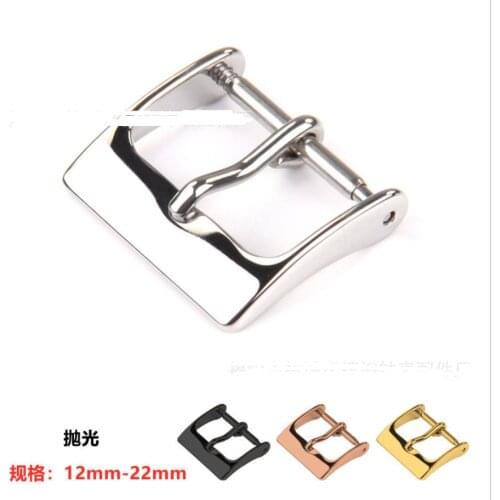 10PCS Stainless Steel Watch Buckle 16mm 18mm 20mm 22mm Metal Silver Gold Black Watchbands Strap Clasp Watch Accessory