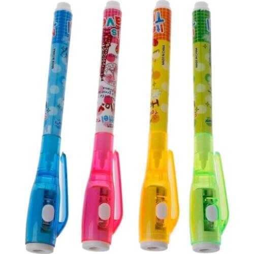 4PC Invisible Ink Pen Spy Pen With Light Magic Marker Kid Pen for Secret Message