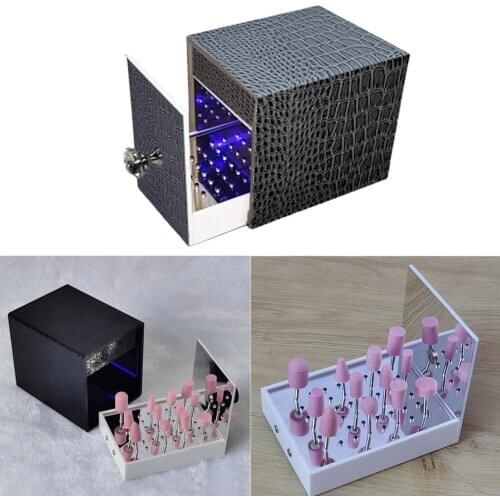 Nail Art Drill Bits Cleaning Box Cleaner Disinfection Container Manicure Tool