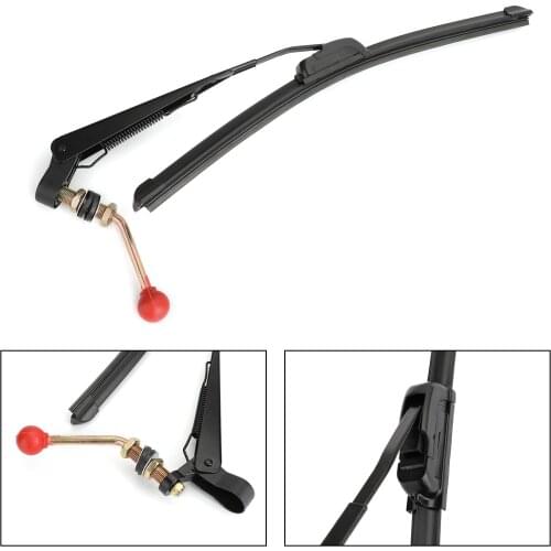 Topteng UTV Manual Hand Operated Windshield Wiper Rubber Blade for Can am Polaris Ranger