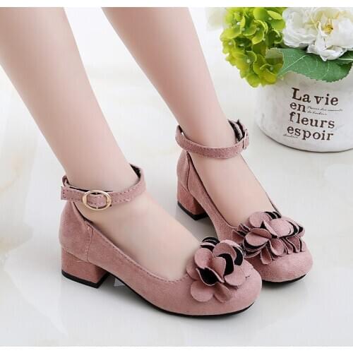 2020 new kids girls shoes kids high heels girls princess shoes party wedding big girl dress shoes