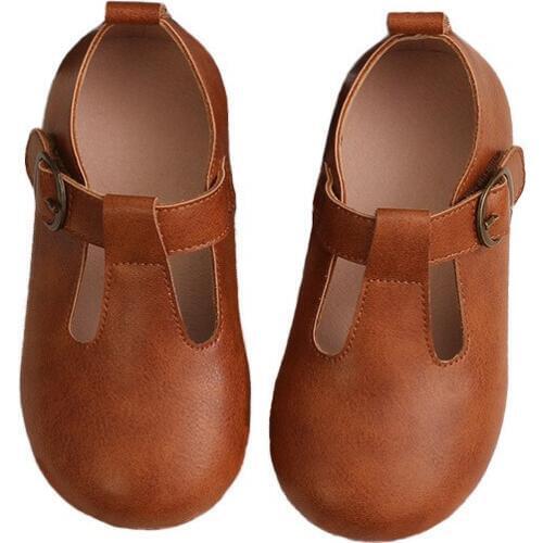 2020 Spring Little Girls T-bar Dance Shoes Baby Girls Genuine Leather Shoes Toddler Party Shoes Black Children Outdoor Shoe Soft