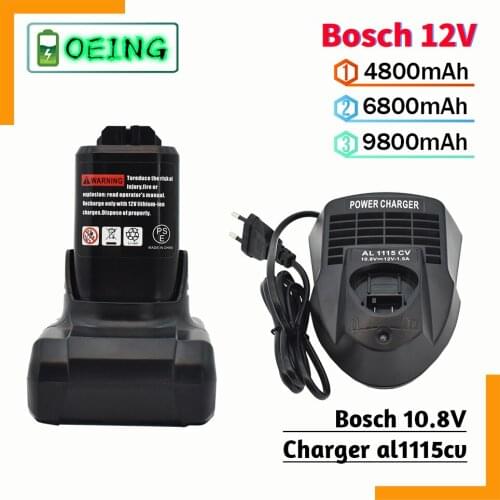 2021 new for Bosch 10.8V/12V Batttery BAT411 BAT411A BAT412 BAT412A BAT413 BAT413A BAT414 D-70745 2607336013 26073360+charger