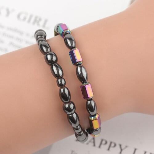 1PC Hematite Beads Anklet Magnetic Weight Loss Effective Anklet Bracelet Health Slimming Bracelets for Loss Weight Anklet