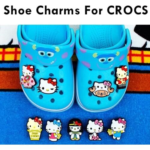 1pcs Cute Anime Croc Charms Cat Hellokittity Accessories Decorations for Children Badges Animal Hello Kittity Sanrio
