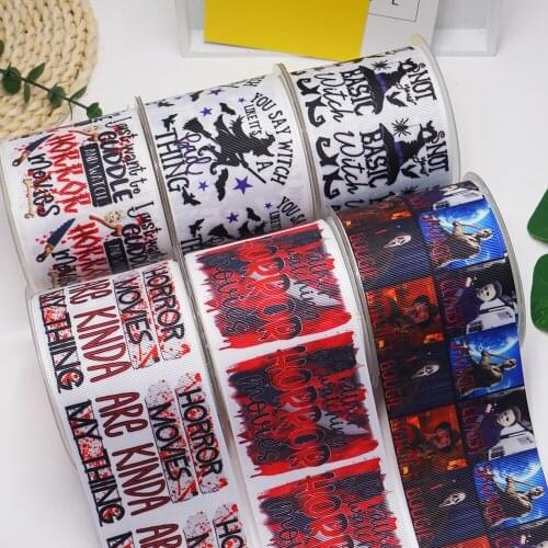 10 Yards 3inch 75mm Cartoon Printing Grosgrain Ribbon For Hair Bows DIY Crafts Handmade Accessories 56354
