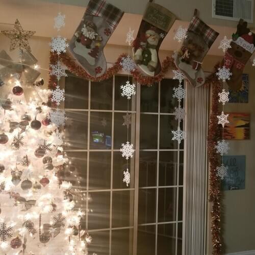 12pcs Snowflake Birthday Decoration Paper Snowflakes Hanging Garland for Christmas Winter Wonderland Holiday New Year Decor