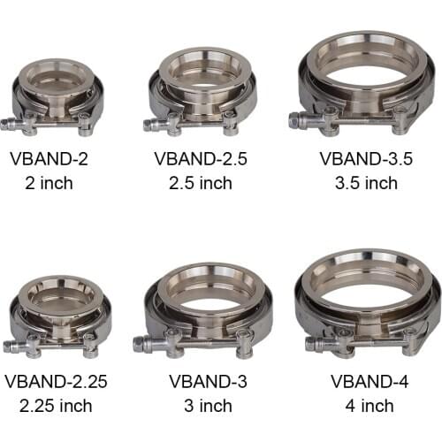 304 Stainless Steel 2 2.5 3 3.5 4 V-band Clamp 3 Inch V-band 4 Inch Exhaust Flange 76mm Turbo Exhaust Vband V Clamps Kits