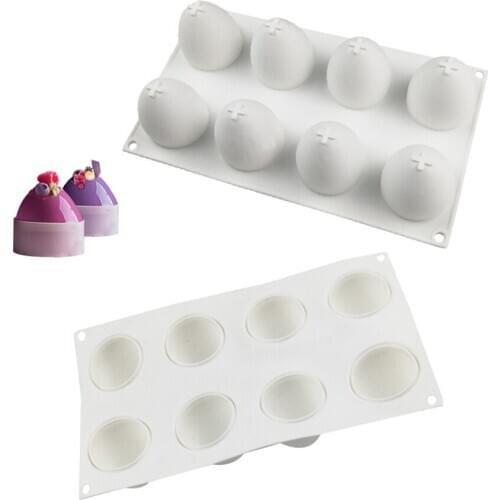 5 Pcs 3D Easter Egg Shape Cake Mold Silicone Truffle Mousse Baking Molds Candy Chocolate Dessert Jelly Ice Cream Mould Wholesale