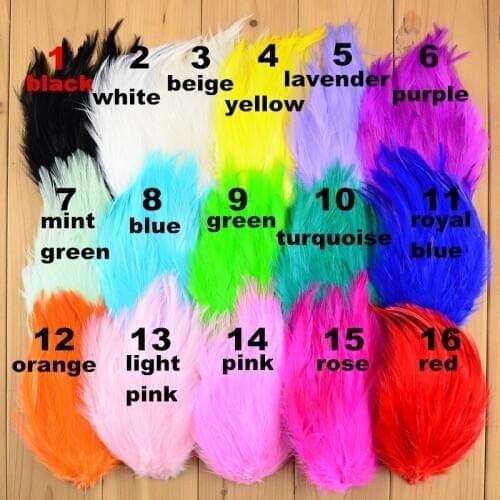 50pcs/lot 16 Color For U Pick 3.9 Inch Fascinator Rooster Hackle Feather Pads Hair Accessories Handmade Supply TH18