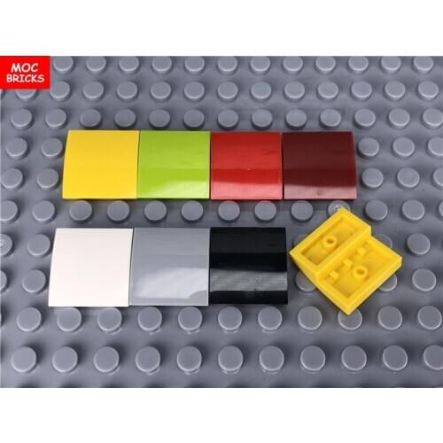 50pcs/lot MOC Bricks 15068 Curved Slope Brick 2x2 White Red Black Apple green DIY Educational Building Blocks Toys kids gifts