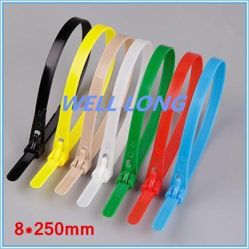 500pcs/lot 8*250mm Black, Color Nylon Cable Ties, Cable Ties,Cable Ties Reusable