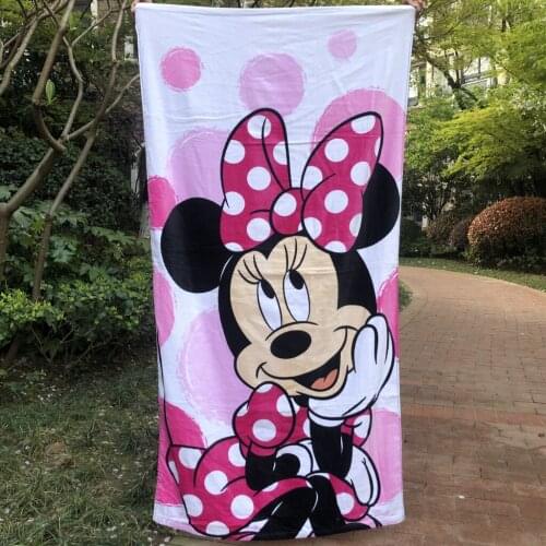 70X140cm Baby Cotton Bath Towel Cartoon Mickey Home Kids Beach Towel Swimming Towel Super Soft Absorbent Washcloth Home textile