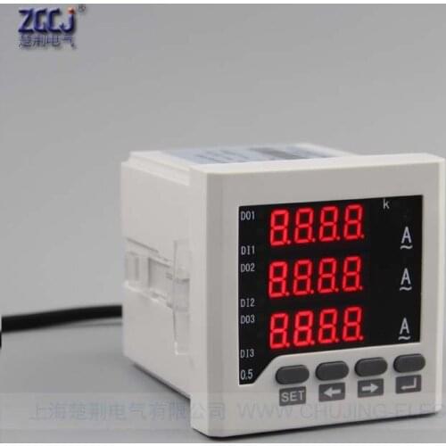 72*72 3 phase digital ampere meter, AC A ,digital AC current , LED panel three phase current meter ac amp meter in stocks