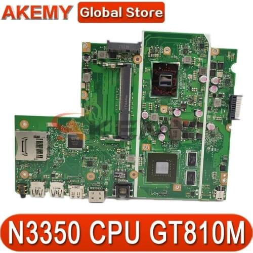 Akemy X541NC For ASUS X541NC X541N Laptop Motherboard Tested N3350 CPU GT810M 100% work original Mainboard