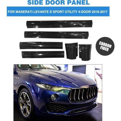 Carbon Fiber Side Skirts Door Panel Trims for Maserati Levante S Sport Utility 4-Door 2016 2017 6PCS/SET