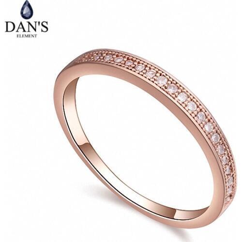 DANS Real Austrian Crystals Brand AAA Zirconia Micro Inlays Fashion Ring for women New Geometric 108623rose