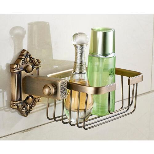 VidricPaper Holders Antique Brass Wall Shelf Toilet Basket Towel Shampoo Bathroom Kitchen Storages Home Decorative Shelves WF-71