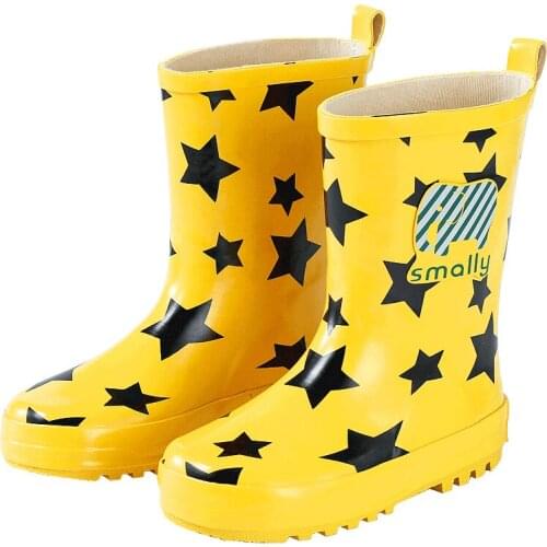 Childrens Rain Shoes Primary School Students In The Barrel Rubber Rain Boots Anti-slip Boys and Girls Waterproof Rubber Shoes