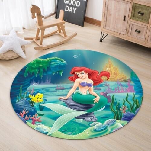 Disney Mermaid Princess Kids Boys Girls Games Mats Computer Chair Bedroom Kitchen Carpet Indoor Bathroom Mat Children Home Decor