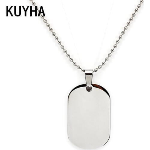 Fashion Jewelry Laser Name Pendant Necklaces Stainless Steel Casual/Sporty Simple Geometric Rectangle Silver Color for Women