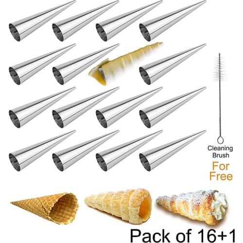 5/10/17/20/30 PCS Hollow Horn-shaped Mold Stainless Steel Cannoli Screw Tubes Kitchen Tool for Cake Bread Baking _WK