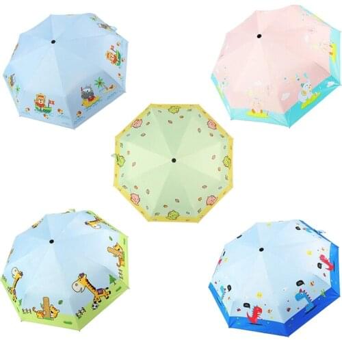 Hot YO-Cartoon Dinosaur Print Children Windproof Sun UV Protection Parasol Auto Open and Close Kids Sun Umbrella