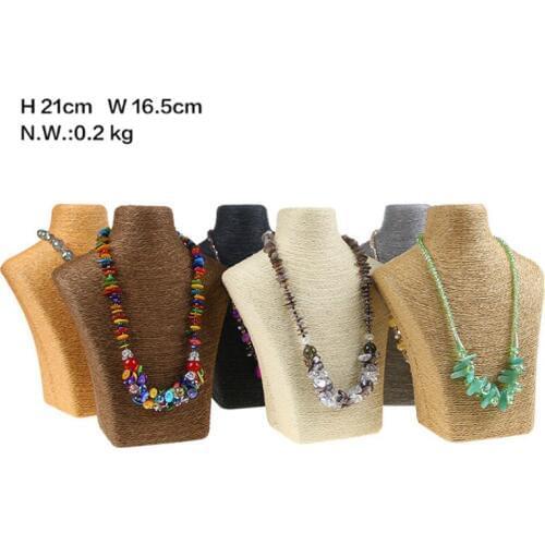 H21cm PVC Bust Shape Exhibitor Show Nice Necklace Hanger Jewelry Display Necklaces Pendants Mannequin Holder Jewellery Stand