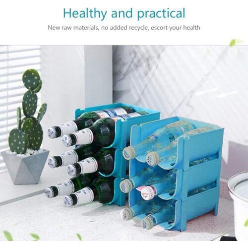 Refrigerator Beverage Storage Box Home Kitchen Organizer Wine Beer Cola Cans Anti-fall Stackable Storage Rack Kitchen Products