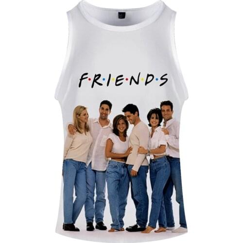Popular TV series friends 3d Gym Tank Top Men Fitness sleeveless shirt Cool Singlet Bodybuilding Tank Tops summer vest T-shirt