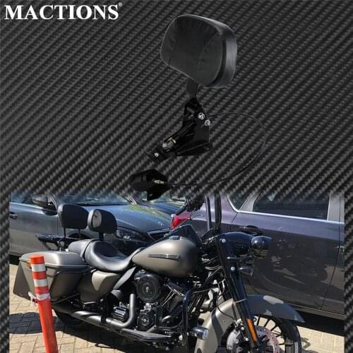 Motorcycle Rear Adjustable Rider Backrest Mounting Kit Black For Harley Touring Road King Electra Glide CVO Street Glide FLHX