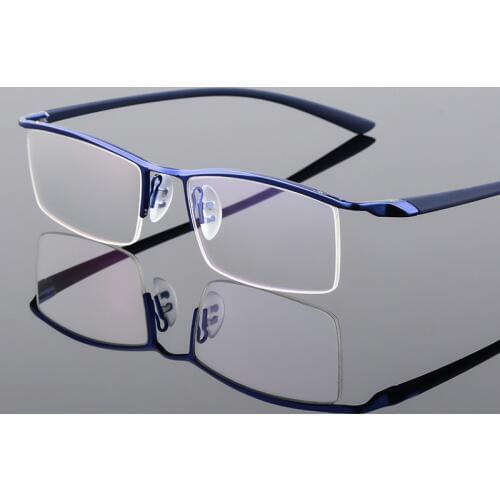 Browline Half Rim Metal Glasses Frame for Men Eyeglasses Fashion Cool Optical Eyewear Spectacles Prescription P8190