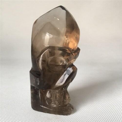 Natural citrine quartz crystal carved dragon king for Living room study bedroom Feng shui furnishing articles