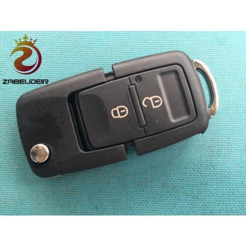 5pcs/lot New Replacement Flip Key Shell For vw 2 button folding remote key case no key blade no logo