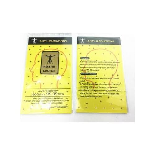 Wholes 24K-gold anti radiation sticker for mobile phone EMF radiation, 5G protector5pcs/lot
