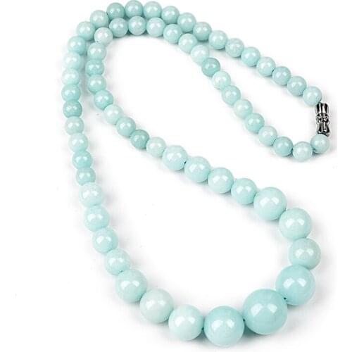 Natural Amazon Chalcedony 6-14mm Round tower Necklace Handmade DIY Necklace Bracelet women clothing with festival birthday gift