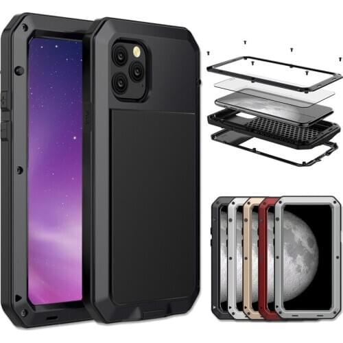 Heavy Duty Protection Doom armor Metal Aluminum phone Case for iPhone 11 pro iPhone X XS Max 6 6s 7 8 plus Shockproof Cover