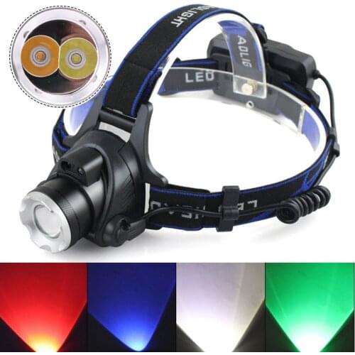 XHP100 9-core Led Headlamp 4 Colors Zoomable Head Flashlight Lamp Torch Usb Rechargeable Headlights Lantern Waterproof For Bike