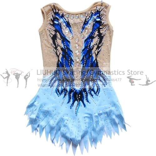 LIUHUO Rhythmic gymnastics leotard Children Teens competition dress ballroom Figure Skating dress Girls dance costumes for women