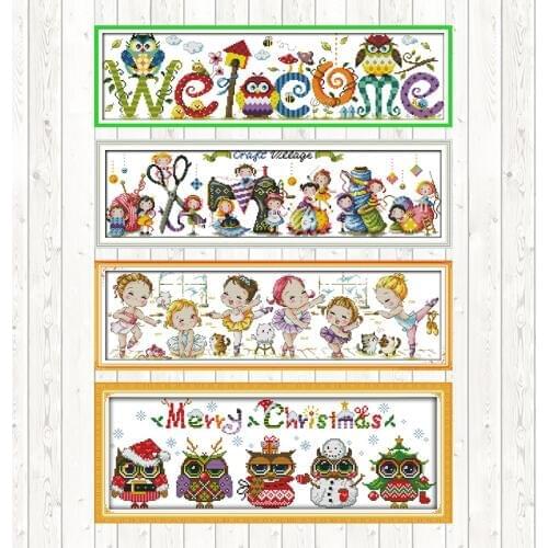 Craft Village Cross Stitch Patterns DIY Needlework Embroidery Kit 14ct 11ct Counted Printed Canvas DMC Cotton Thread Home Decor