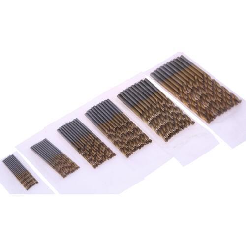 60pcs/set 1/1.5/2/2.5/3/3.5mm Titanium Coated HSS High Speed Steel Drill Bits Woodworking Metal Drilling Tools NG4S