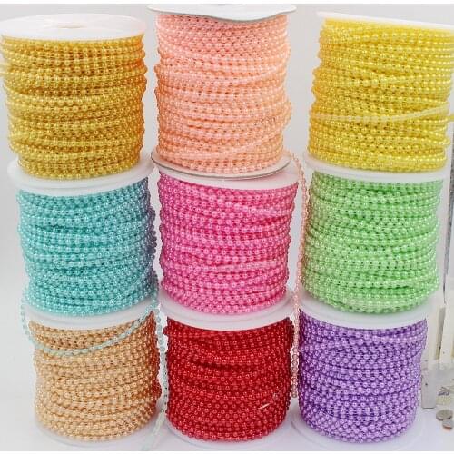 25m/roll 10MM ivory color ABS Wedding Pearl Bead Garland Rope Fixed Chain String Favor Craft Decoration 003005002